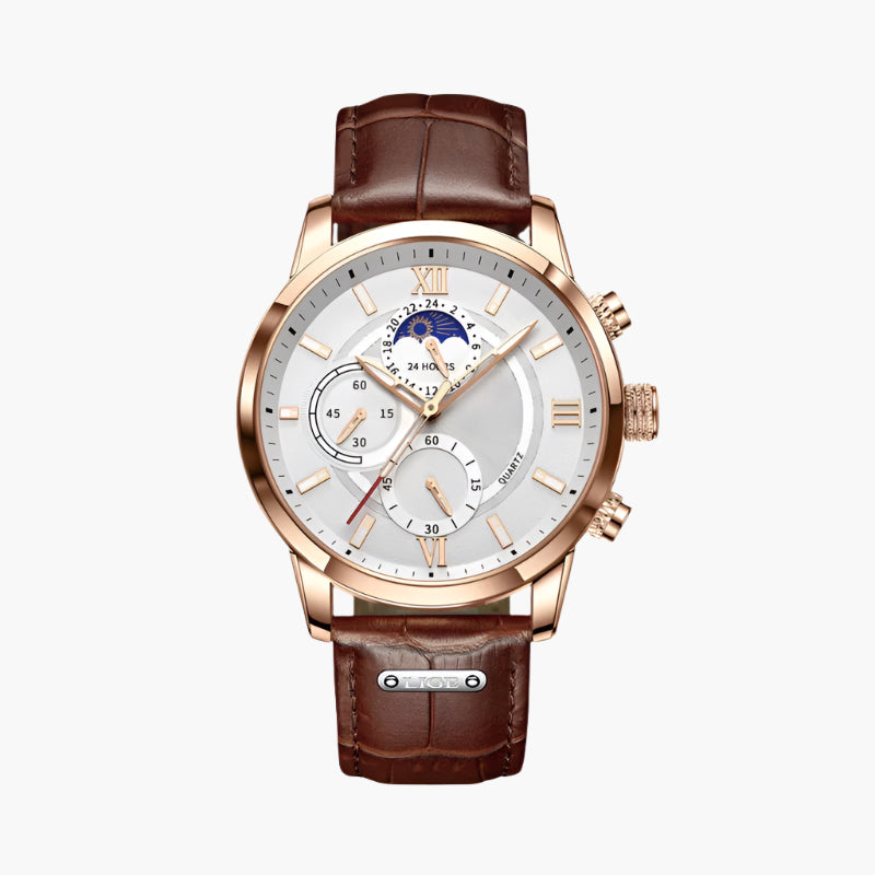 Armaxio | Men's Analog Watch with Leather Band