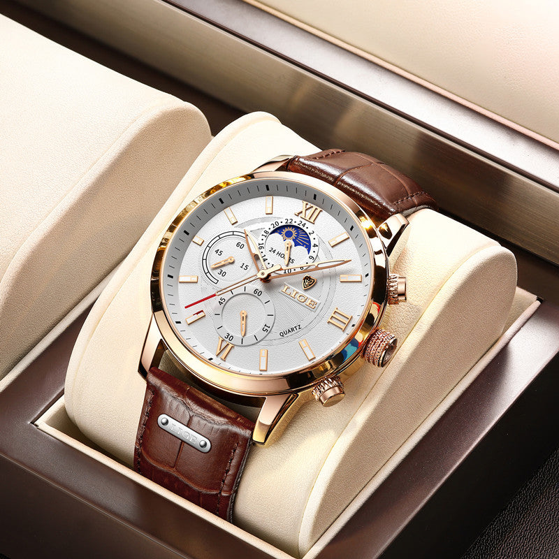 Armaxio | Men's Analog Watch with Leather Band