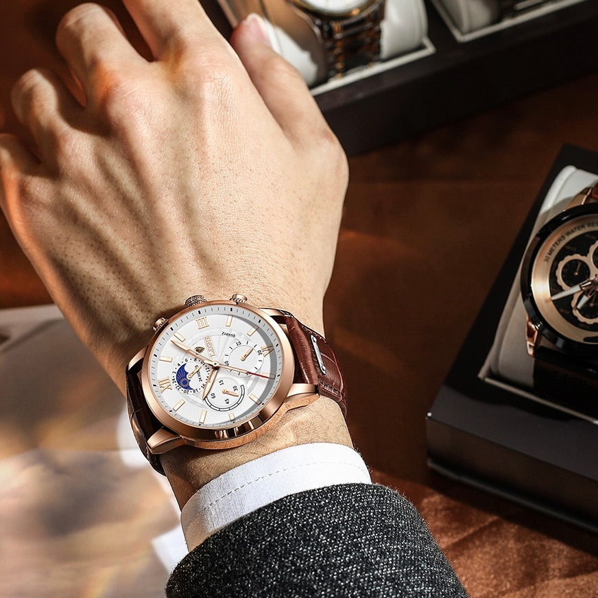 Armaxio | Men's Analog Watch with Leather Band