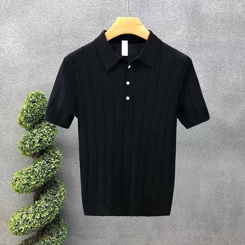 Grezam | Men’s Slim Fit Knitted Polo Shirt for Casual Wear