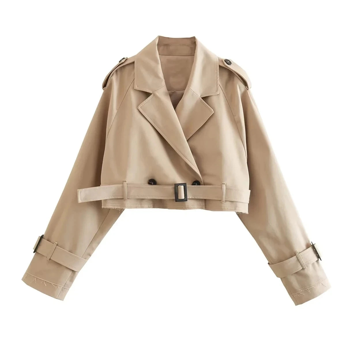 Armaxio | Women’s Trench Jacket Cotton Blend Belted Classic Streetwear Coat
