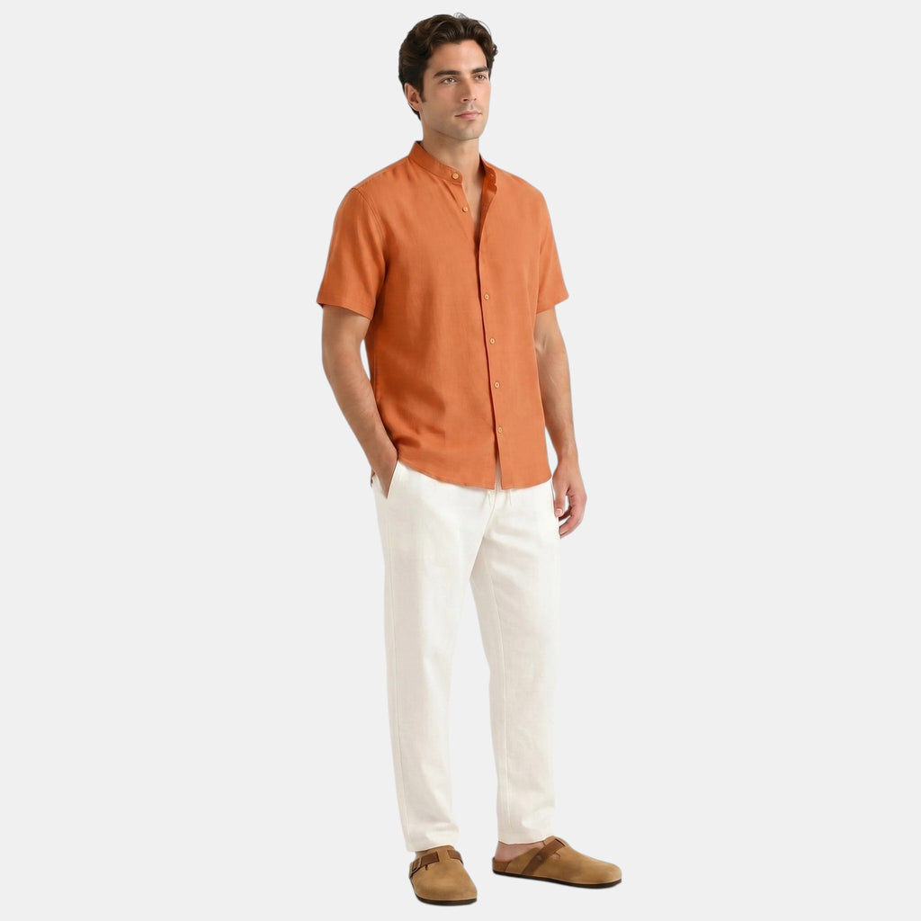 Armaxio | Men's Grandad Collar Shirt and Trousers Set