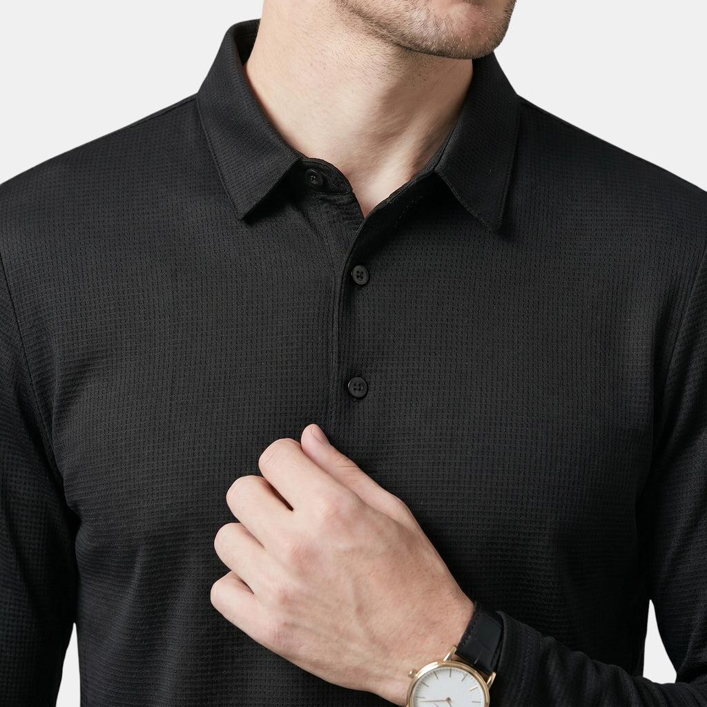 Armaxio | Men's Long Sleeve Knit Polo Shirt Casual Fit