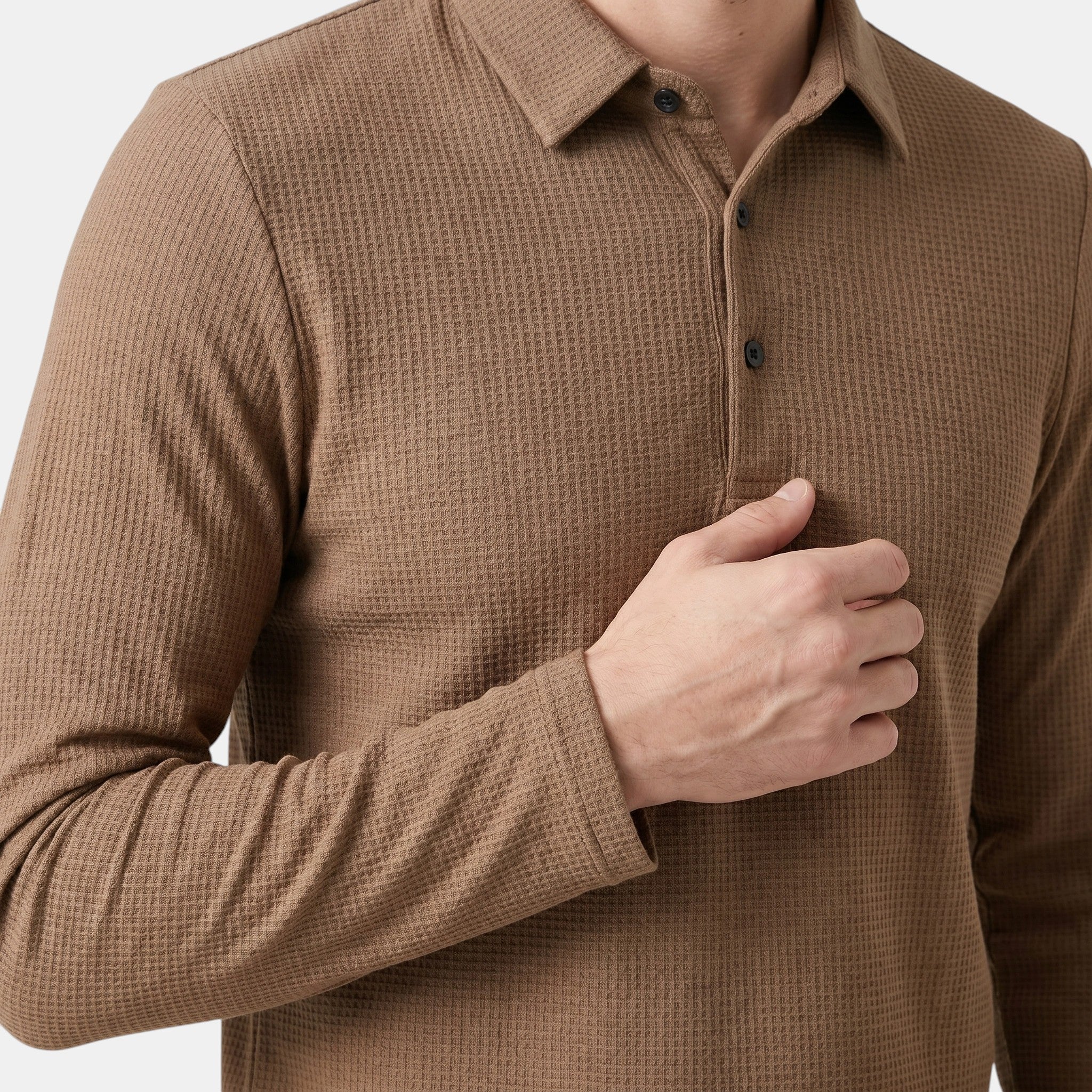 Armaxio | Men's Long Sleeve Knit Polo Shirt Casual Fit
