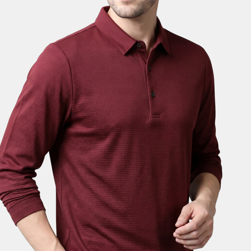 Armaxio | Men's Long Sleeve Knit Polo Shirt Casual Fit