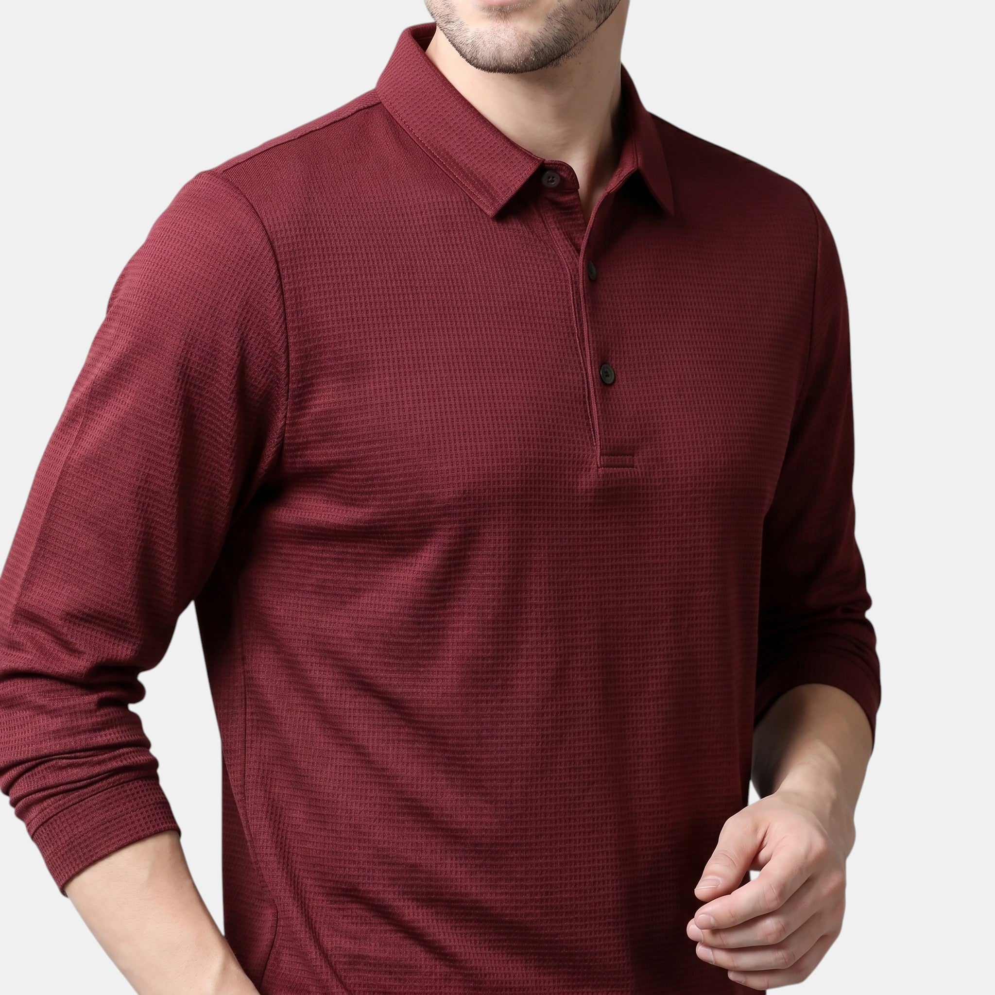 Armaxio | Men's Long Sleeve Knit Polo Shirt Casual Fit