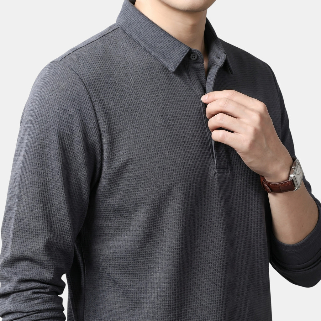 Armaxio | Men's Long Sleeve Knit Polo Shirt Casual Fit
