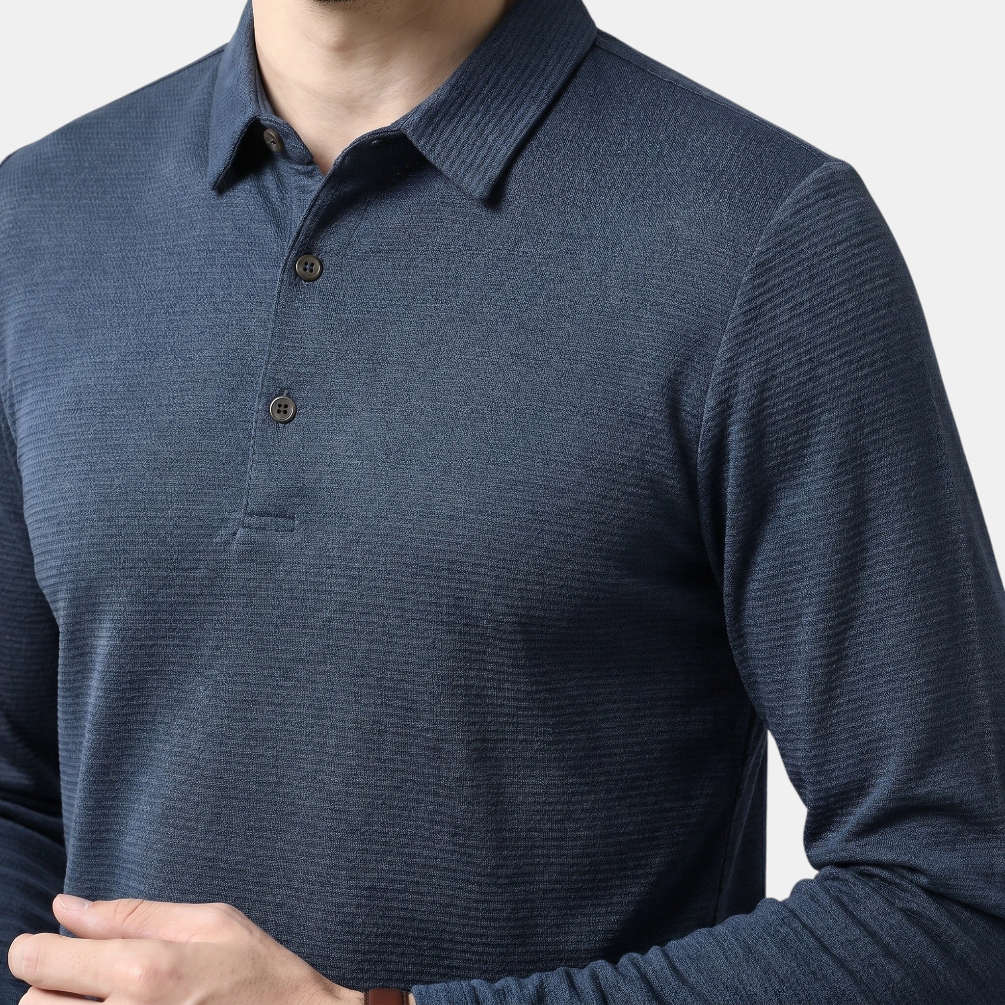 Armaxio | Men's Long Sleeve Knit Polo Shirt Casual Fit