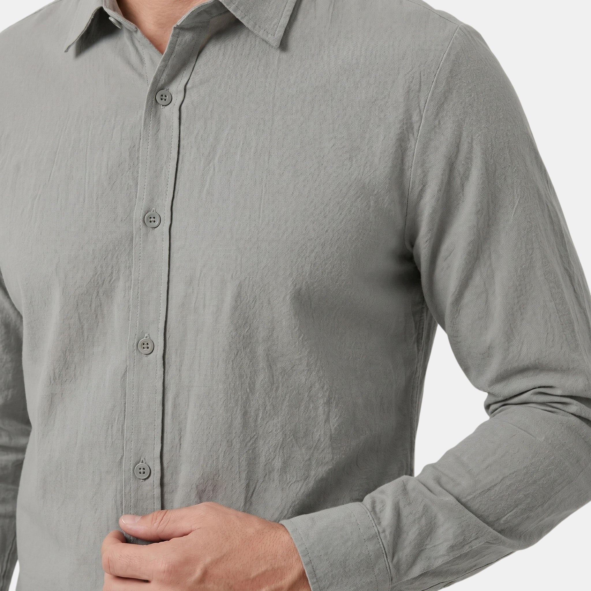 Armaxio | Men's Long Sleeve Single Breasted Stand Collar Shirt
