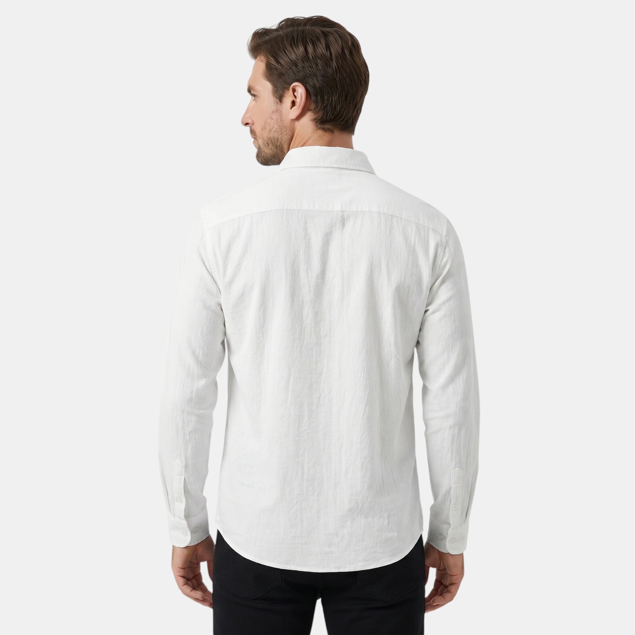 Armaxio | Men's Long Sleeve Single Breasted Stand Collar Shirt