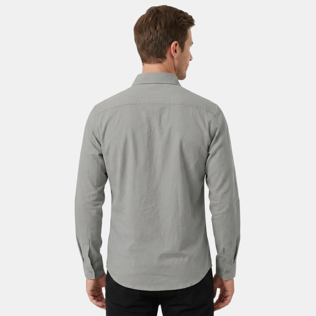 Armaxio | Men's Long Sleeve Single Breasted Stand Collar Shirt