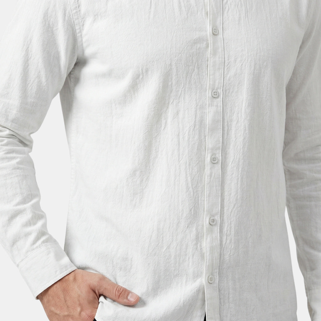Armaxio | Men's Long Sleeve Single Breasted Stand Collar Shirt