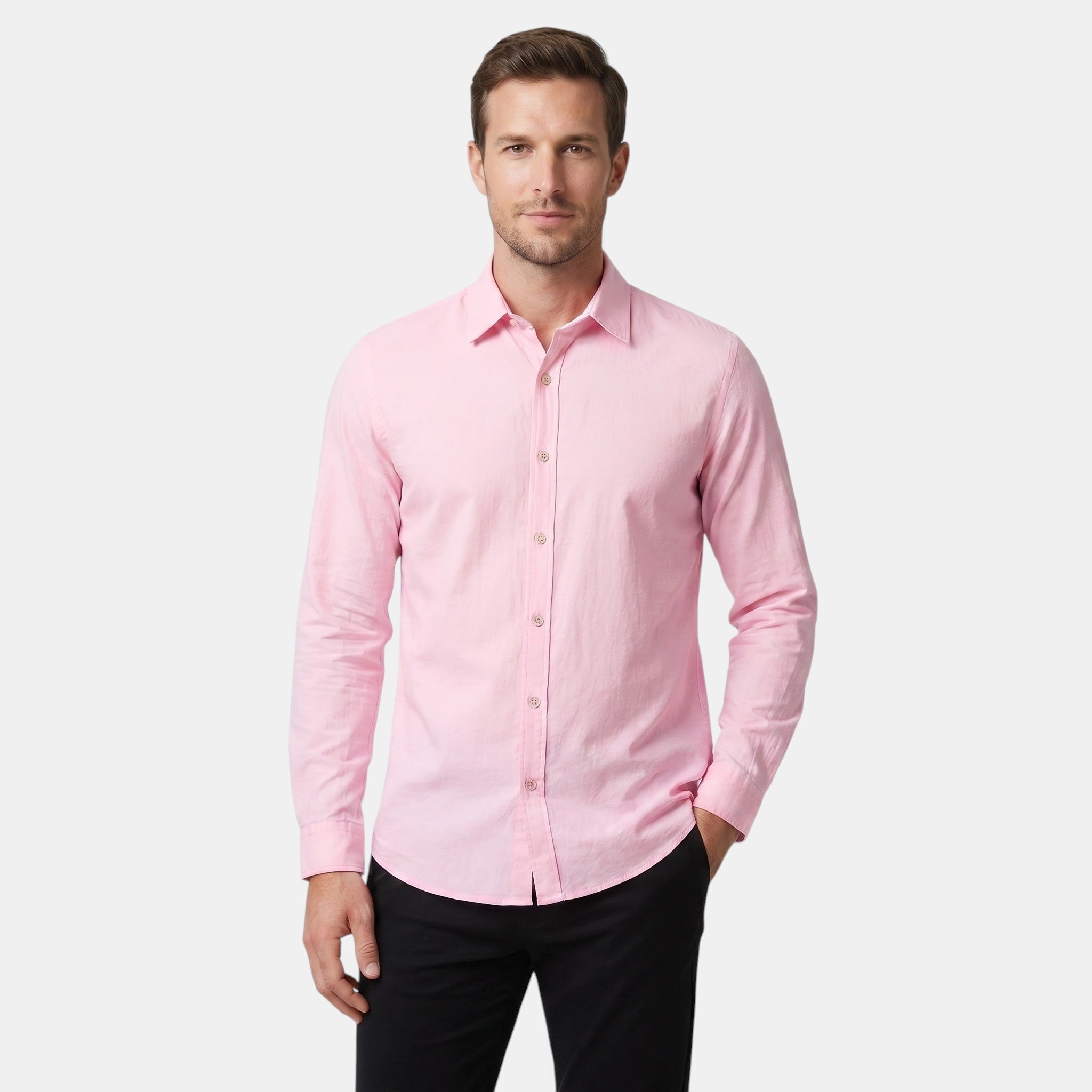 Armaxio | Men's Long Sleeve Single Breasted Stand Collar Shirt