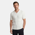 Armaxio | Men's Ribbed Polo Shirt with V-Neck Collar