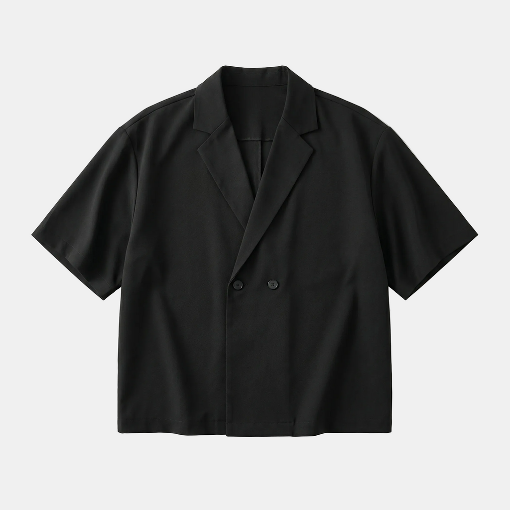 Armaxio | Men's Short Sleeve Double Breasted Lapel Shirt