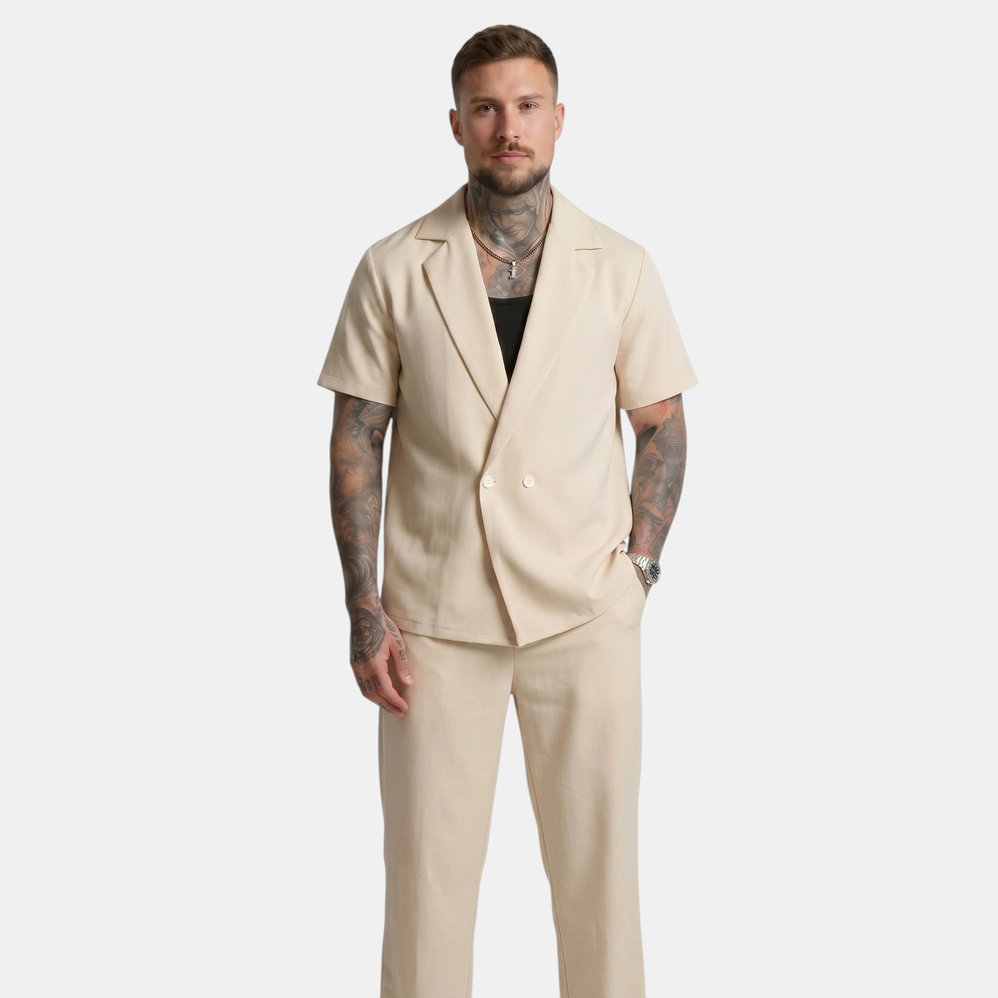 Armaxio | Men's Short Sleeve Shirt and Trousers Co Ord Set