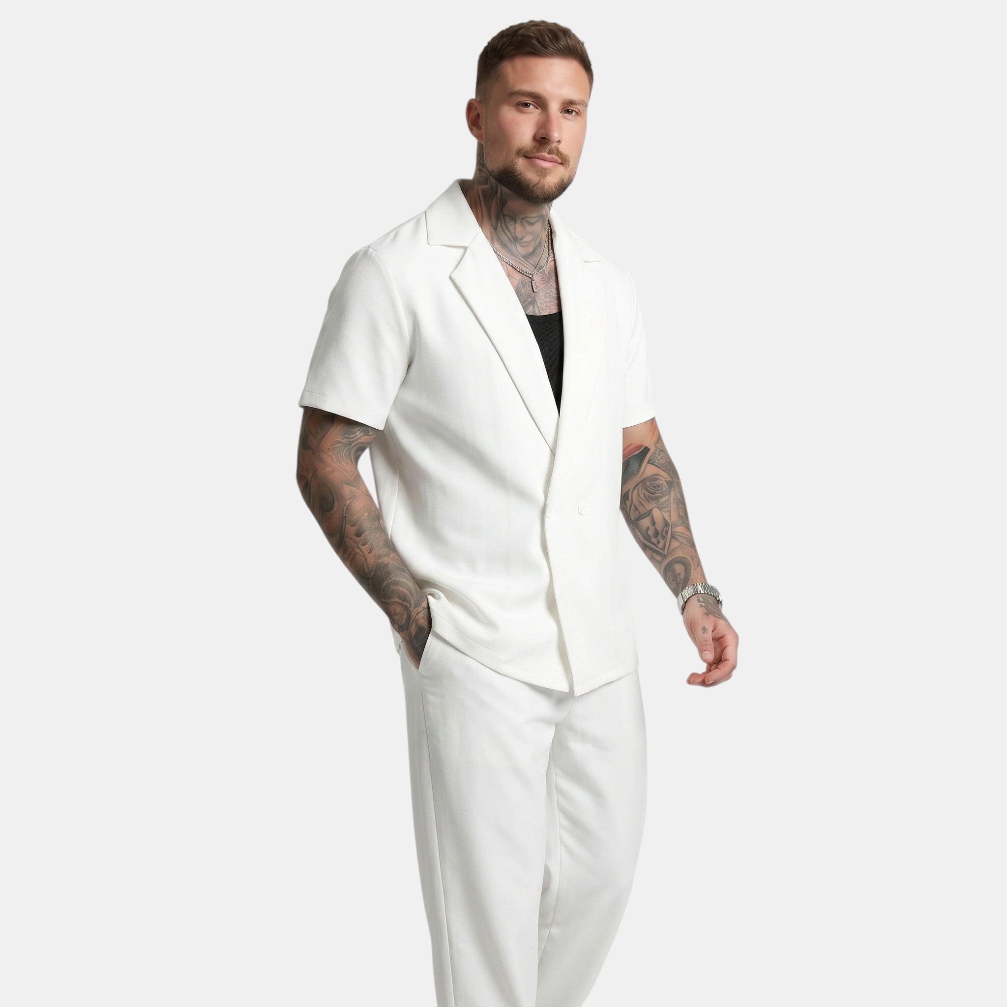 Armaxio | Men's Short Sleeve Shirt and Trousers Co Ord Set
