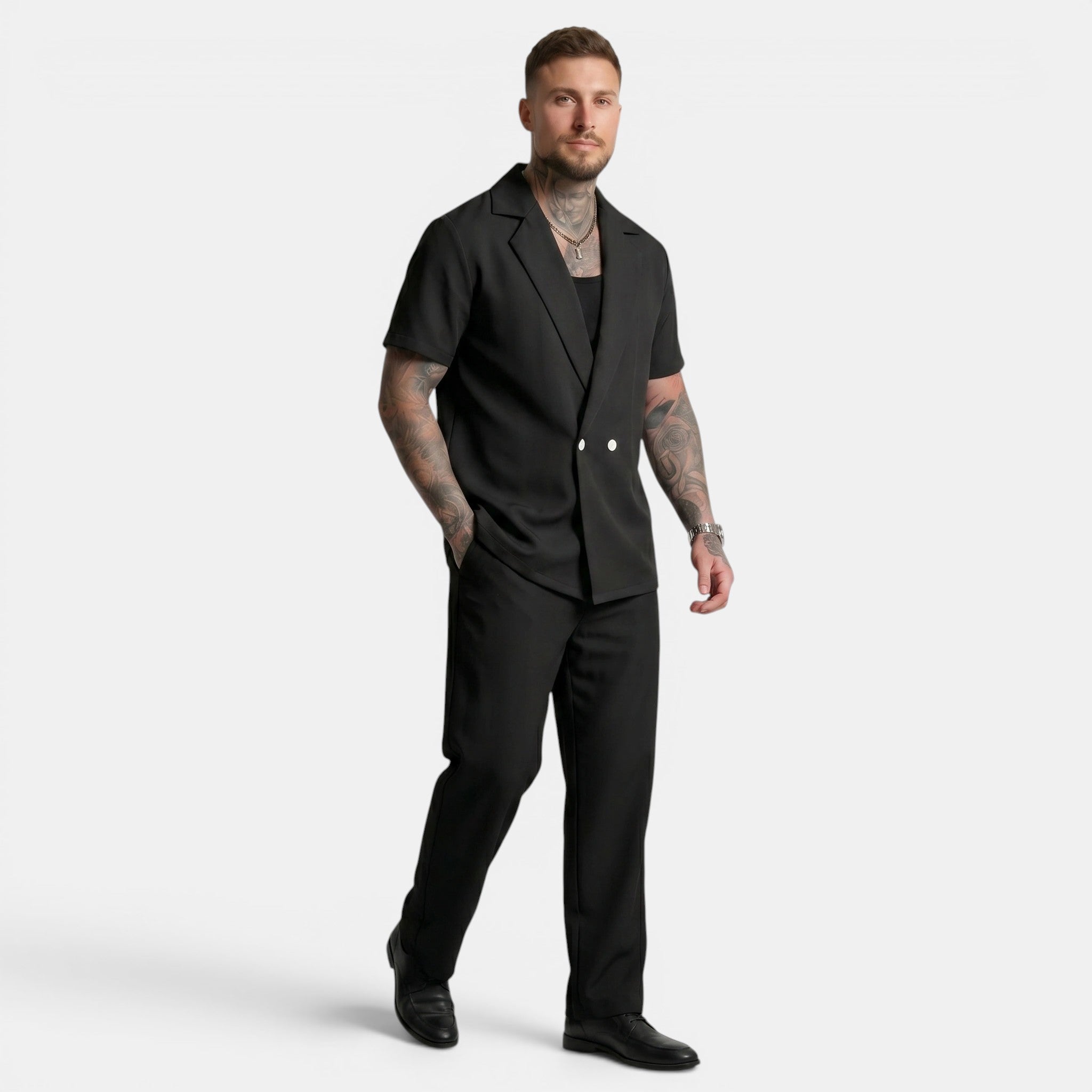 Armaxio | Men's Short Sleeve Shirt and Trousers Co Ord Set