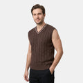 Armaxio | Men's Sleeveless Cable Knit V Neck Pullover Vest