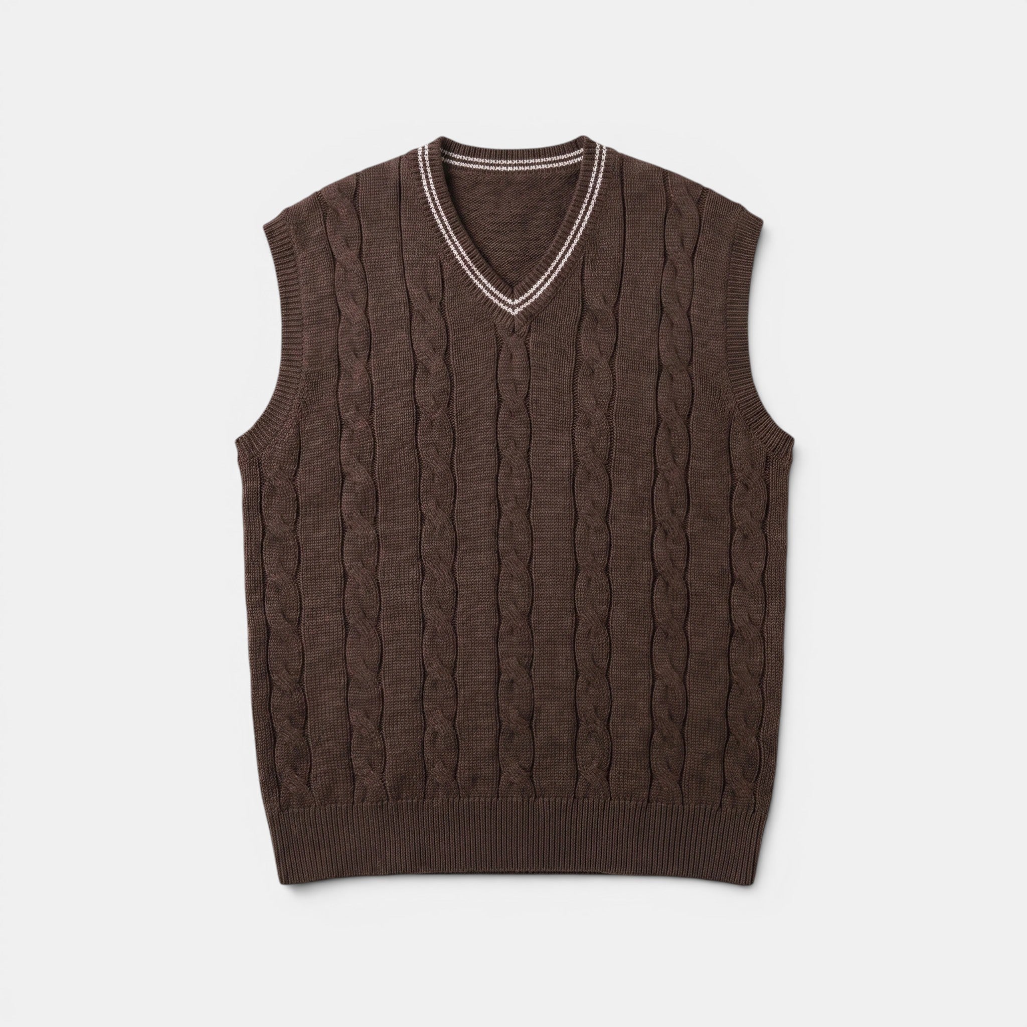 Armaxio | Men's Sleeveless Cable Knit V Neck Pullover Vest