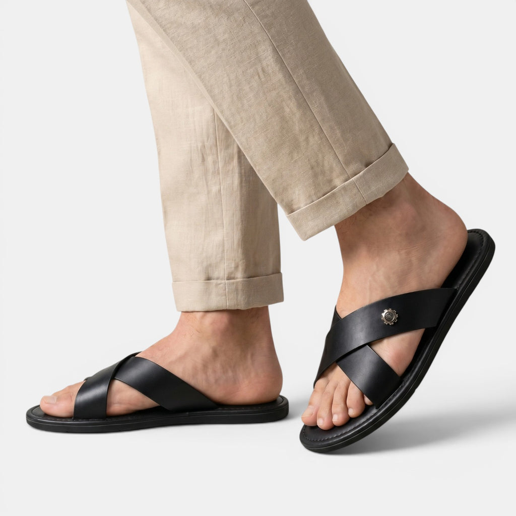 Armaxio | Men's Slip On Cross Strap Sandals