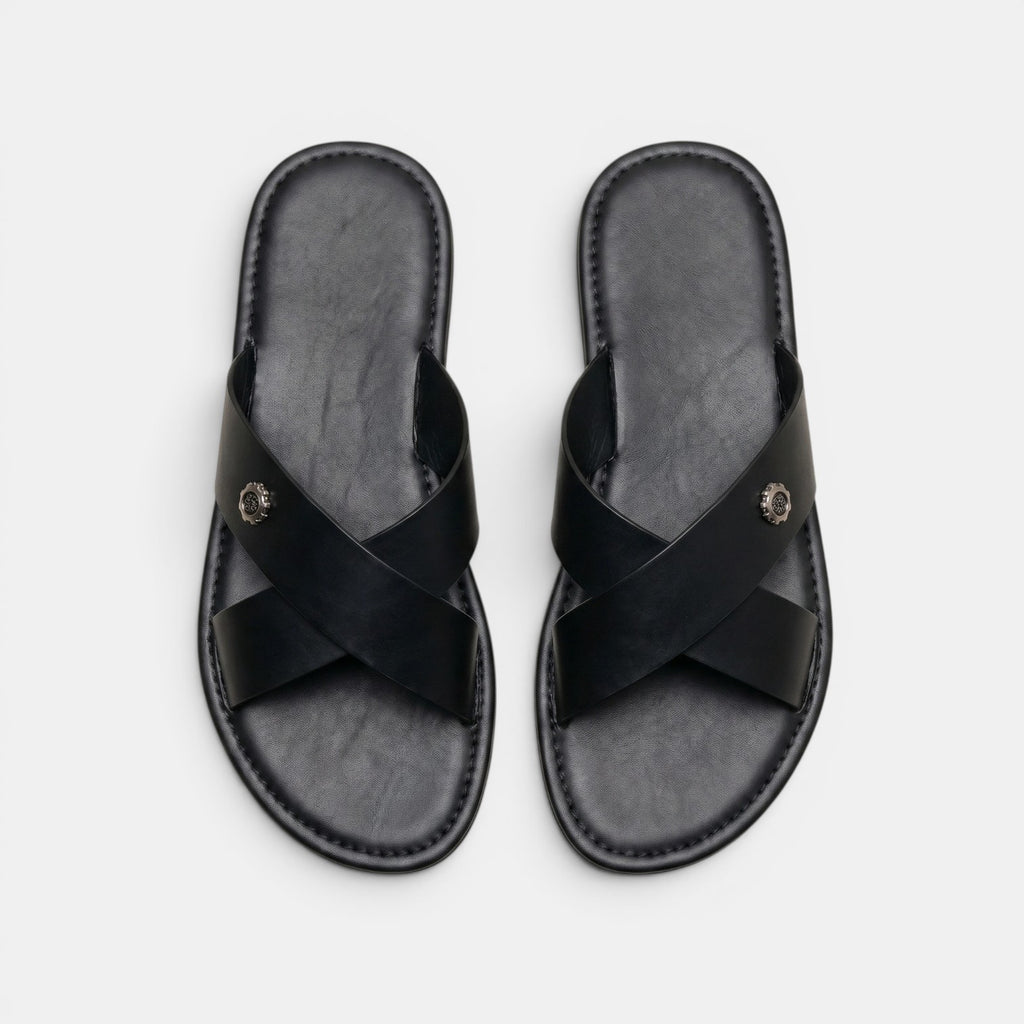 Armaxio | Men's Slip On Cross Strap Sandals