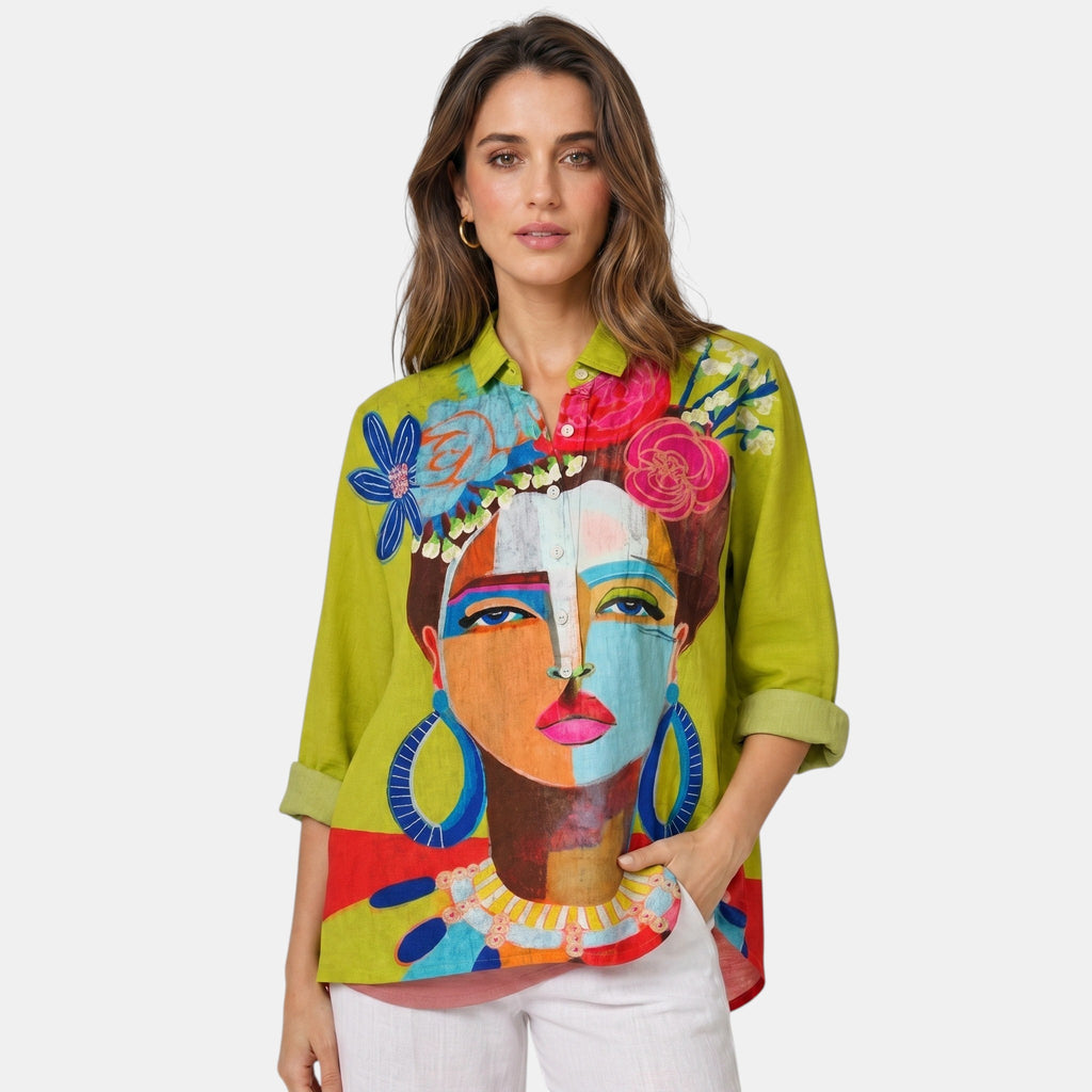 Armaxio | Women's Artistic Print Long Sleeve Blouse