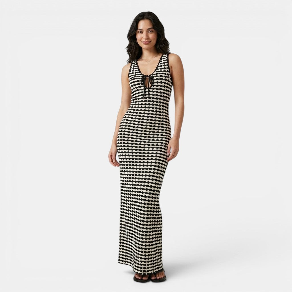 Armaxio | Women's Crochet Midi Dress Sleeveless Mono Design