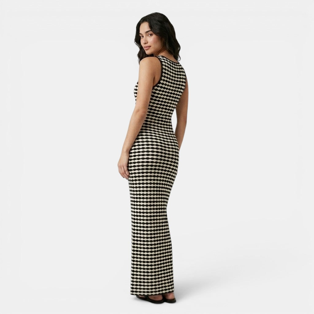Armaxio | Women's Crochet Midi Dress Sleeveless Mono Design