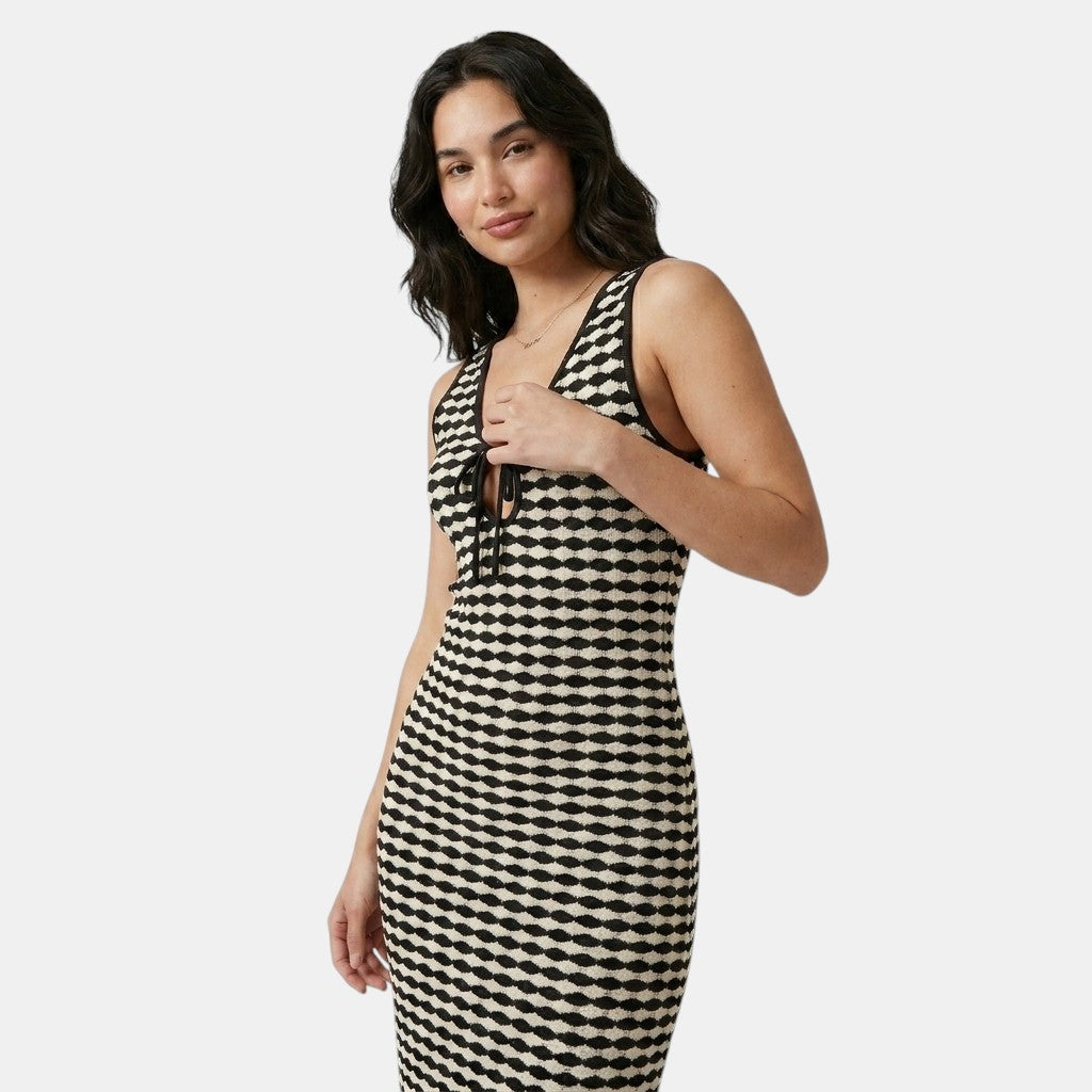 Armaxio | Women's Crochet Midi Dress Sleeveless Mono Design