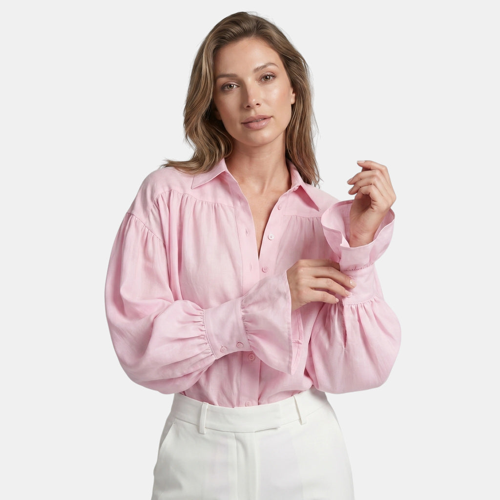 Armaxio | Women's Flare Sleeve Button Front Shirt