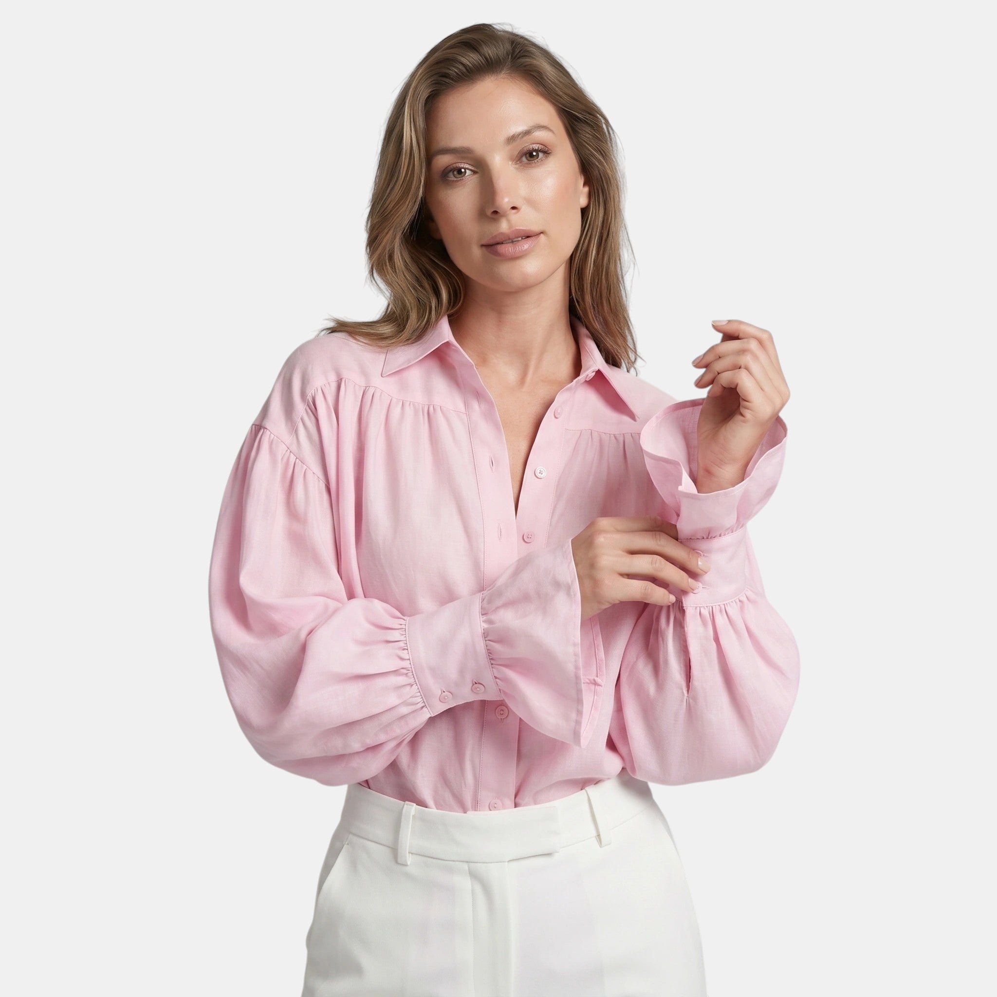 Armaxio | Women's Flare Sleeve Button Front Shirt