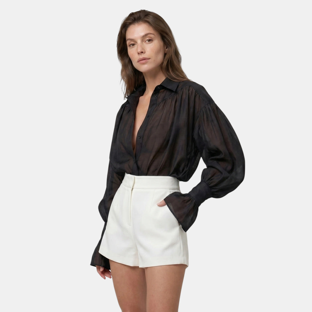 Armaxio | Women's Flare Sleeve Button Front Shirt