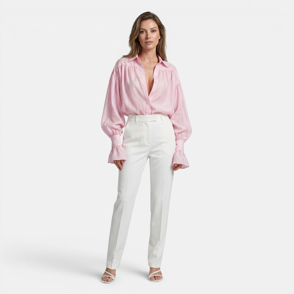 Armaxio | Women's Flare Sleeve Button Front Shirt