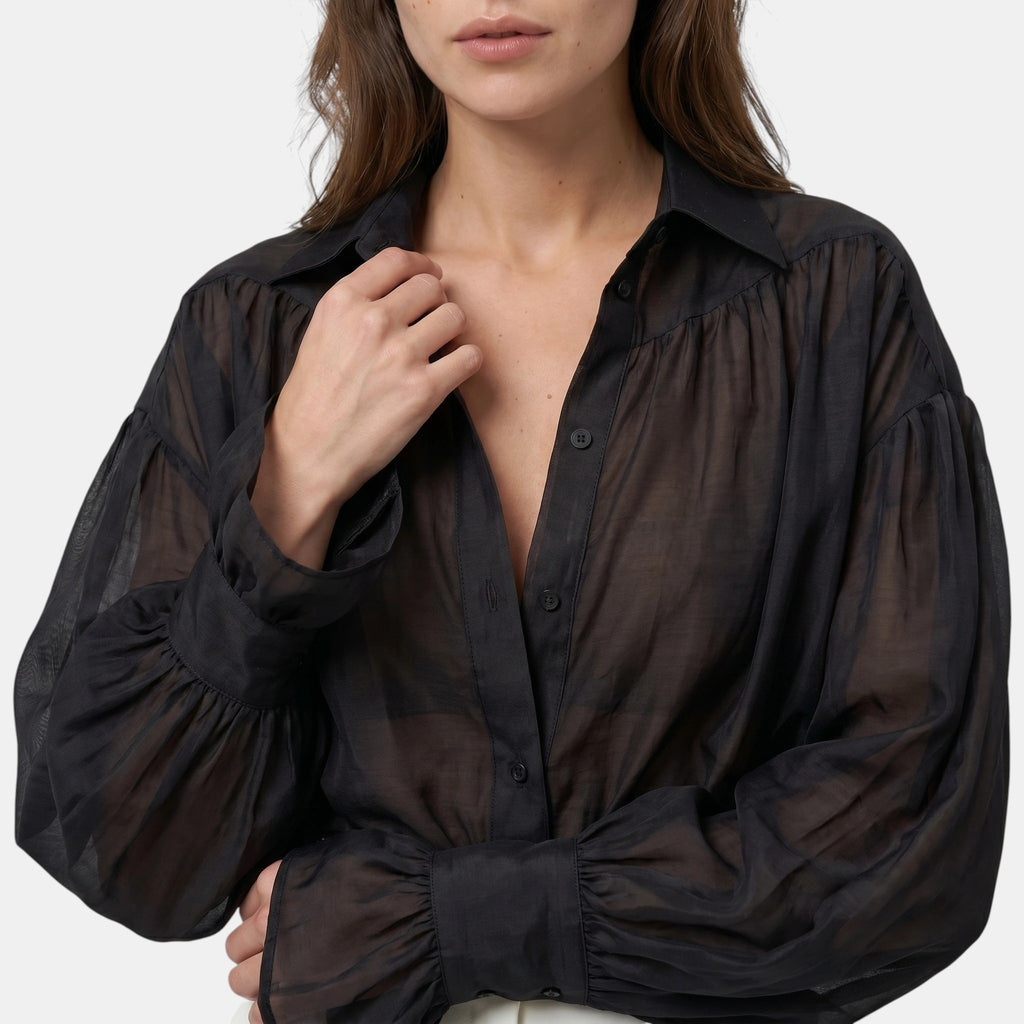 Armaxio | Women's Flare Sleeve Button Front Shirt
