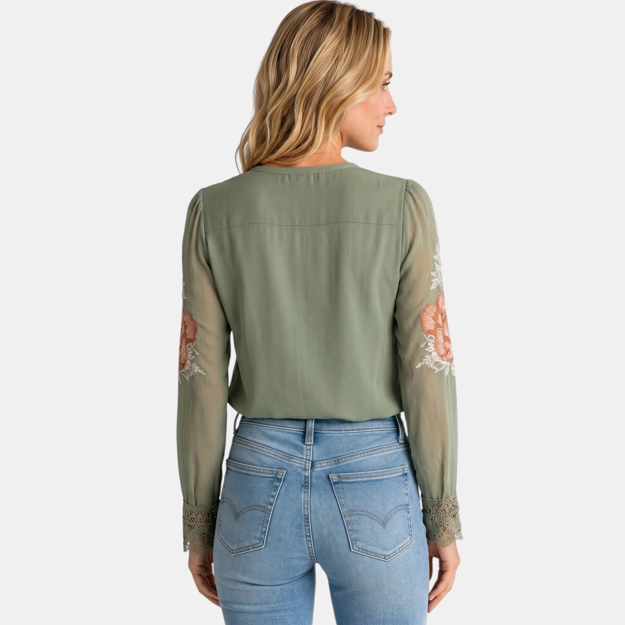 Armaxio | Women's Floral Embroidered Lace Blouse