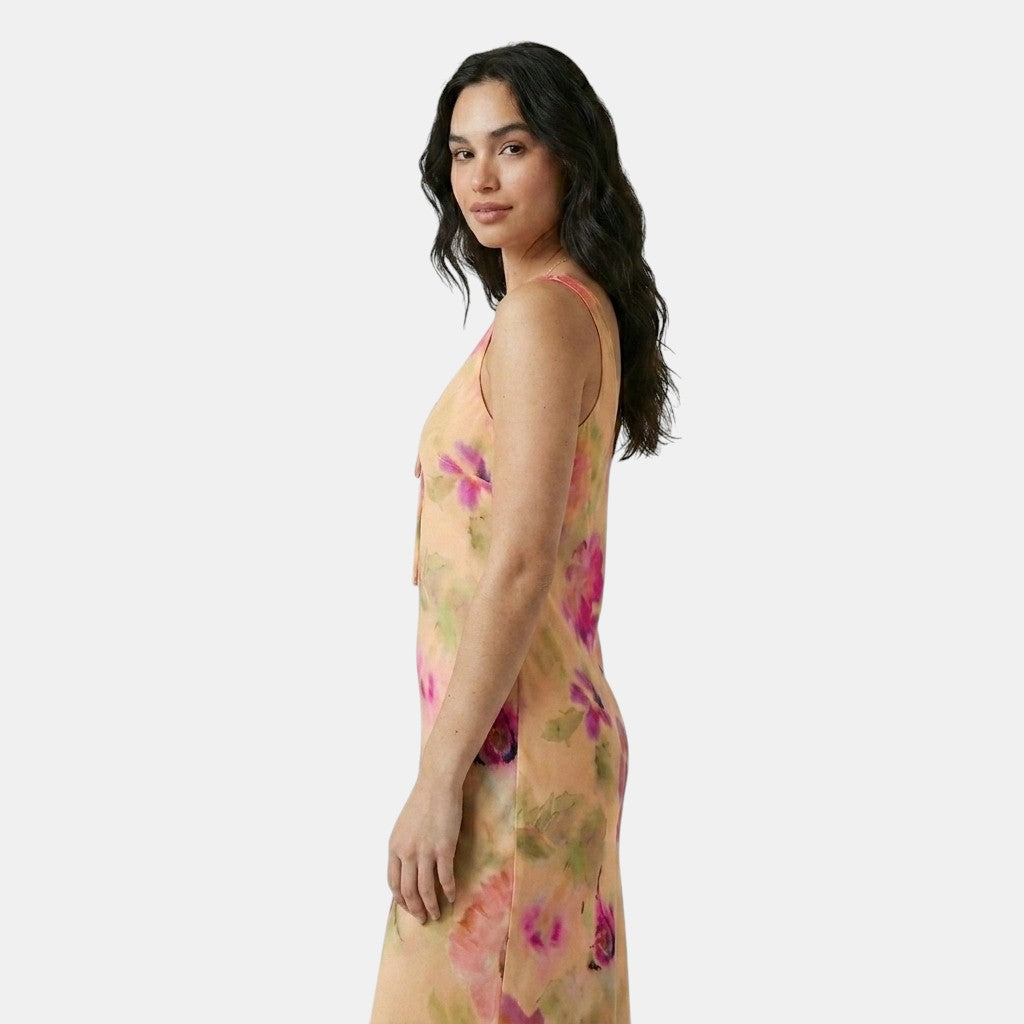 Armaxio | Women's Floral Maxi Dress Scoop Neck Tie Front