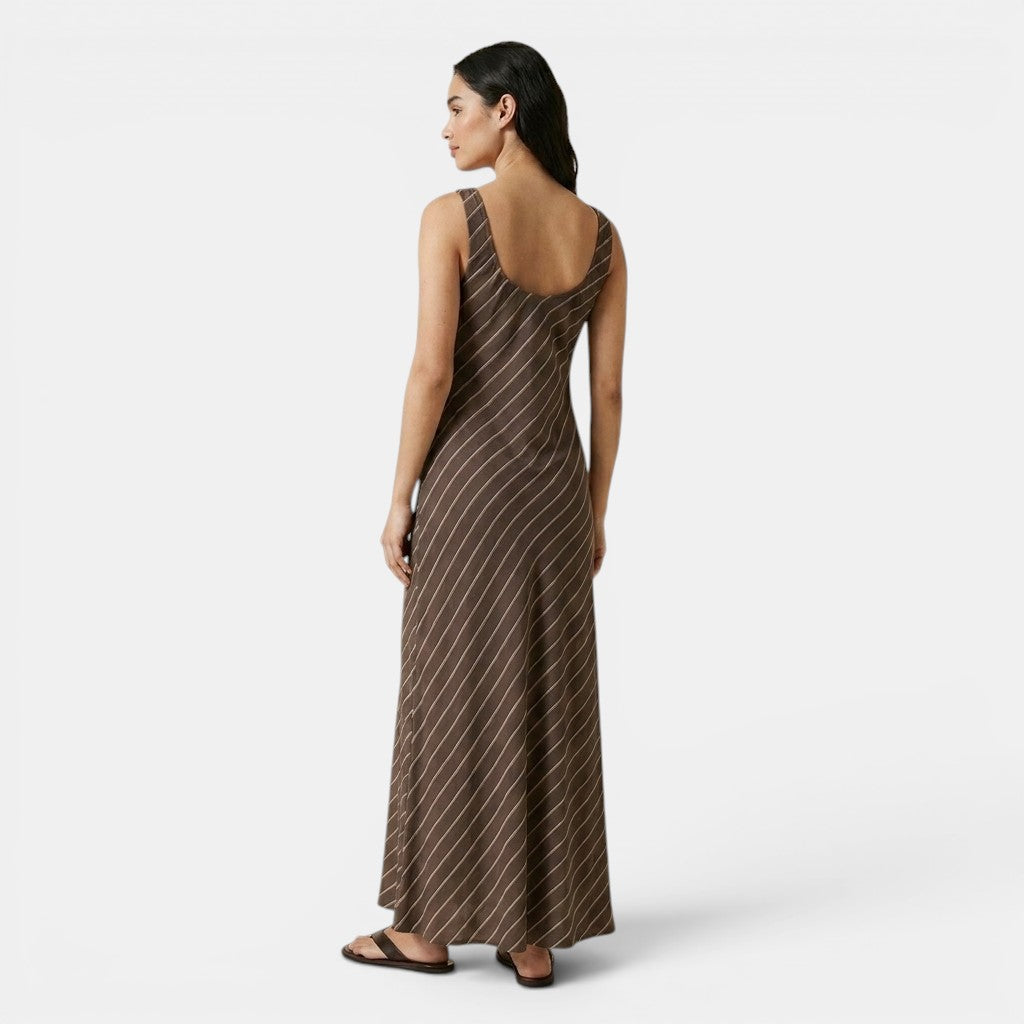 Armaxio | Women's Floral Maxi Dress Scoop Neck Tie Front