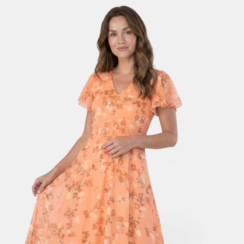 Armaxio | Women's Floral V Neck Maxi Dress