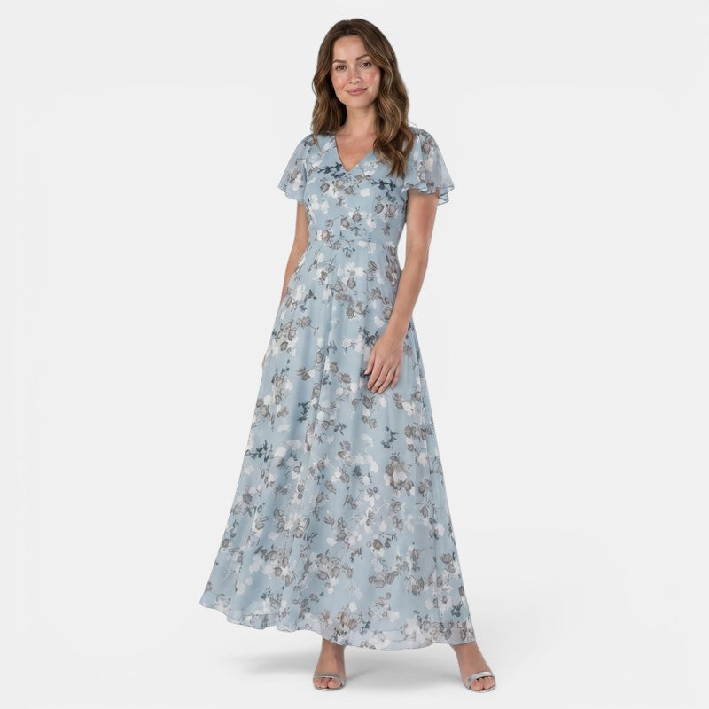 Armaxio | Women's Floral V Neck Maxi Dress