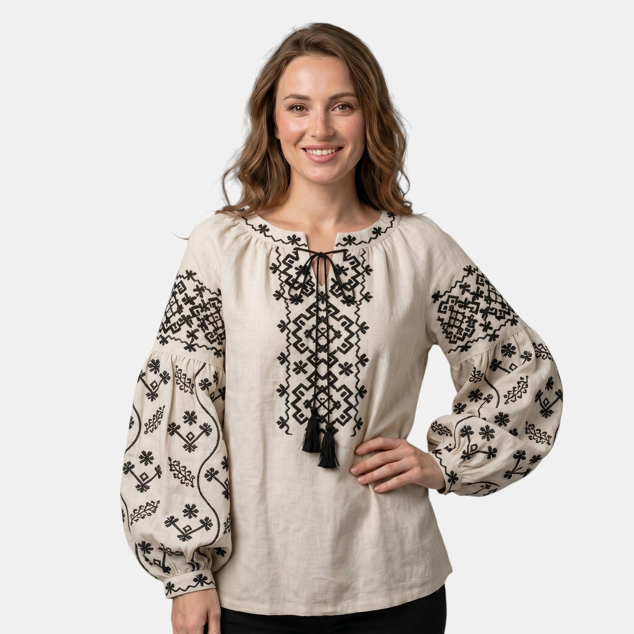 Armaxio | Women's Folk Style Embroidered Blouse