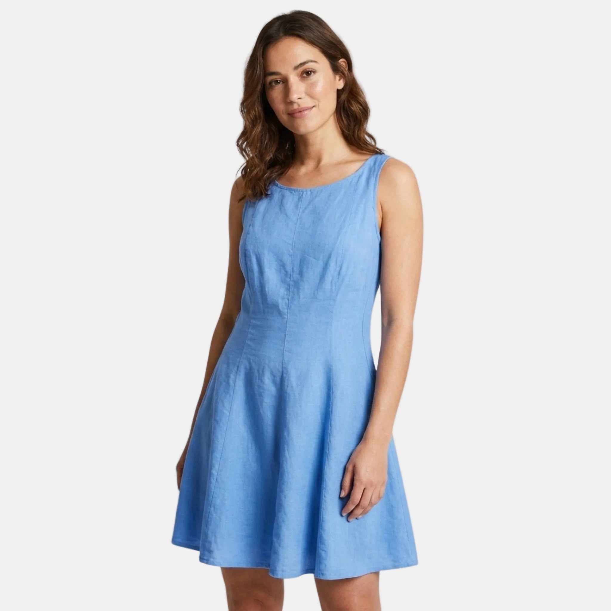 Armaxio | Women's Linen Rich Mini Shift Dress Sleeveless