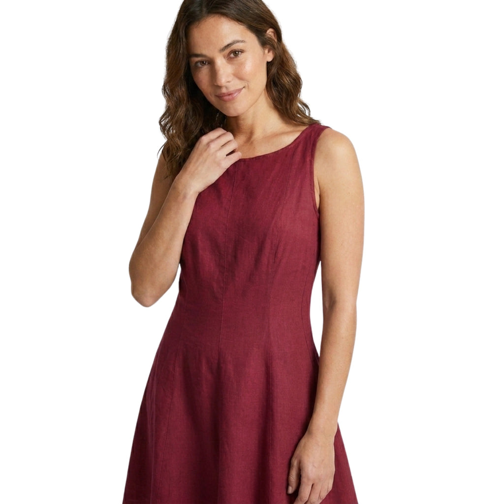 Armaxio | Women's Linen Rich Mini Shift Dress Sleeveless