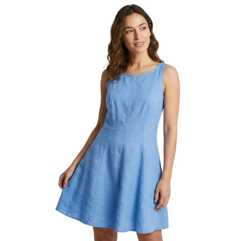 Armaxio | Women's Linen Rich Mini Shift Dress Sleeveless