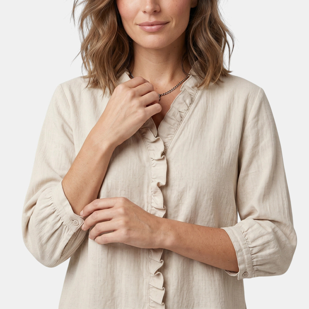 Armaxio | Women's Long Sleeve Ruffle Blouse