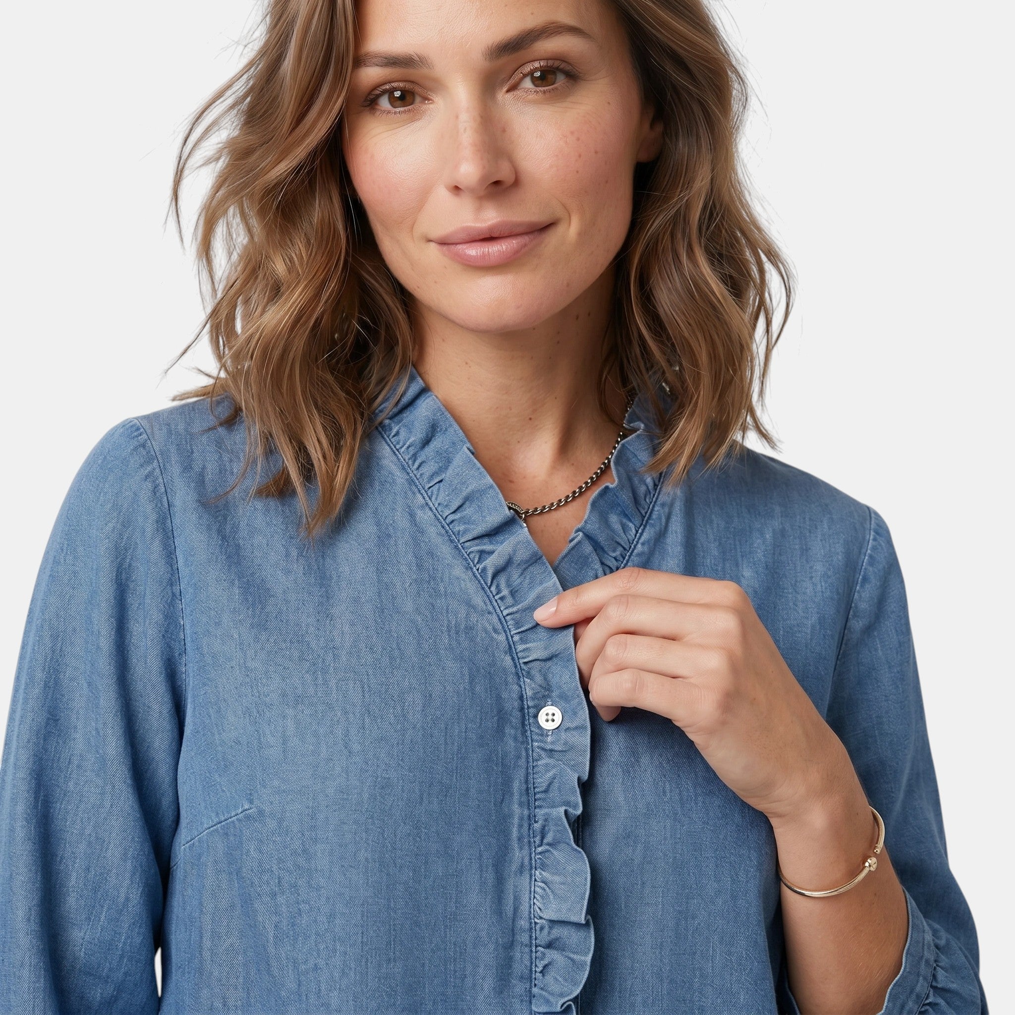Armaxio | Women's Long Sleeve Ruffle Blouse