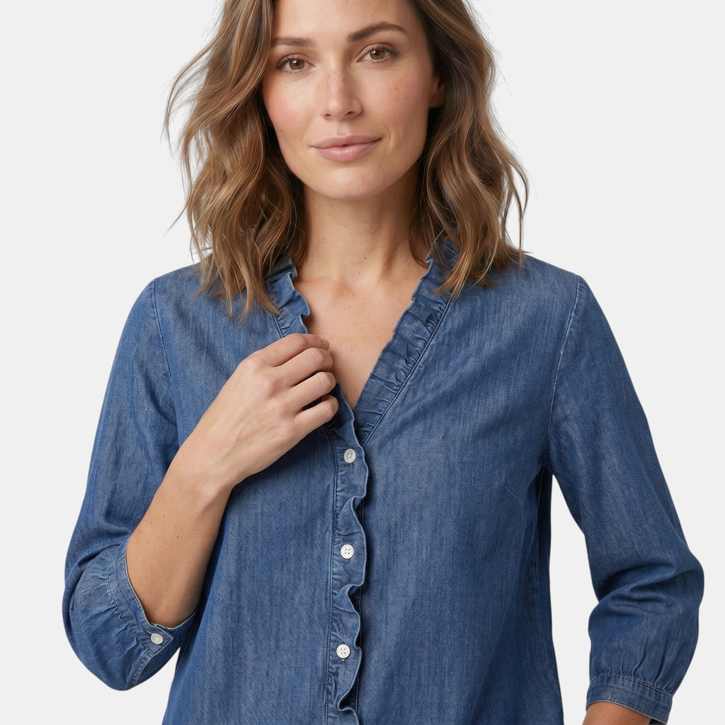 Armaxio | Women's Long Sleeve Ruffle Blouse