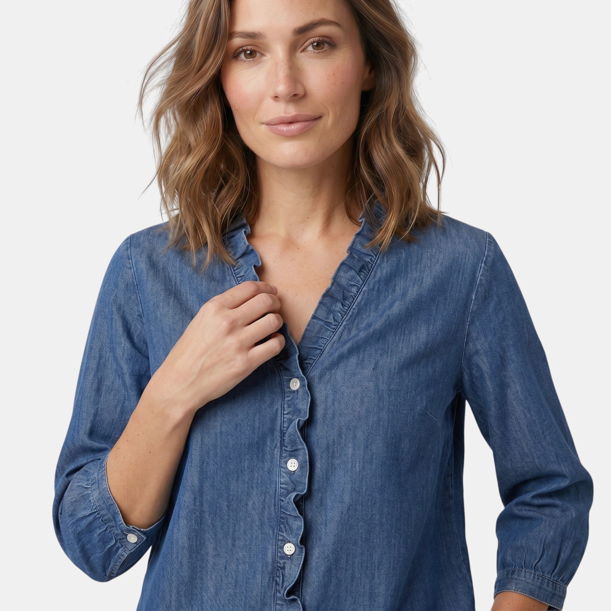 Armaxio | Women's Long Sleeve Ruffle Blouse