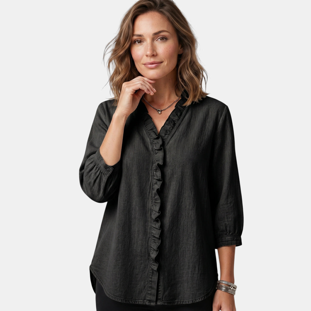 Armaxio | Women's Long Sleeve Ruffle Blouse