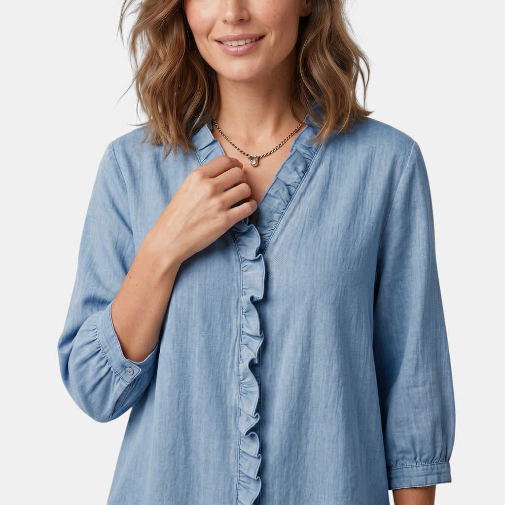 Armaxio | Women's Long Sleeve Ruffle Blouse